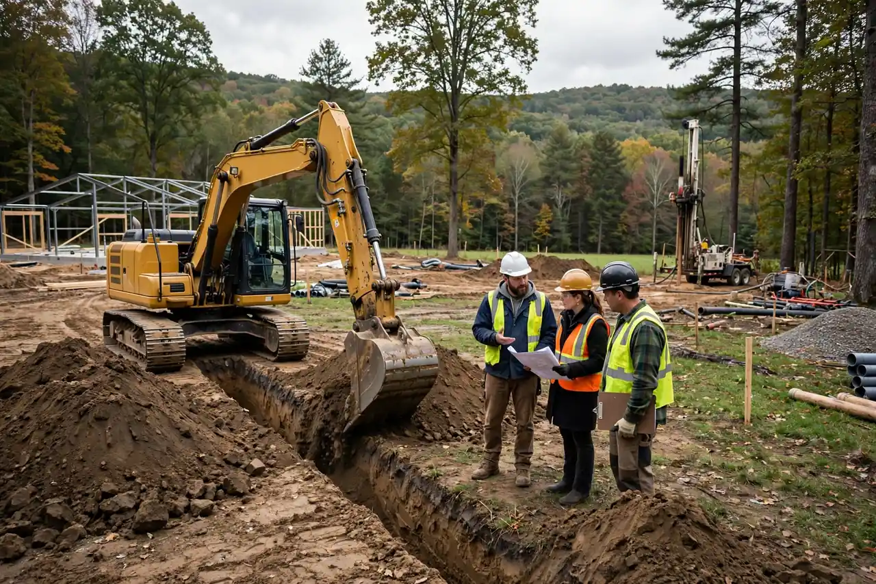 Rural Pennsylvania property being prepared for well and septic installation