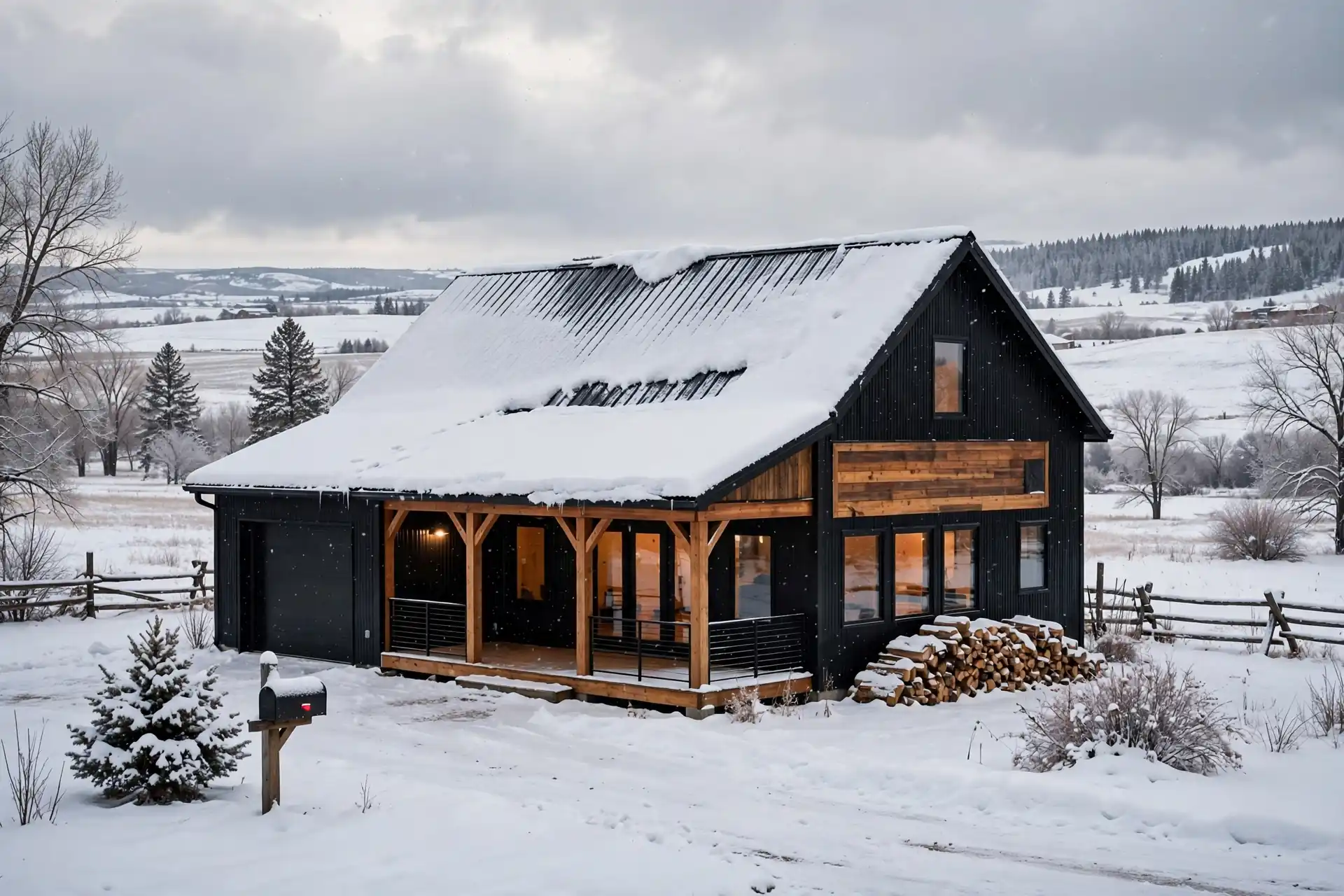 South Dakota barndominium metal roof carrying winter snow load