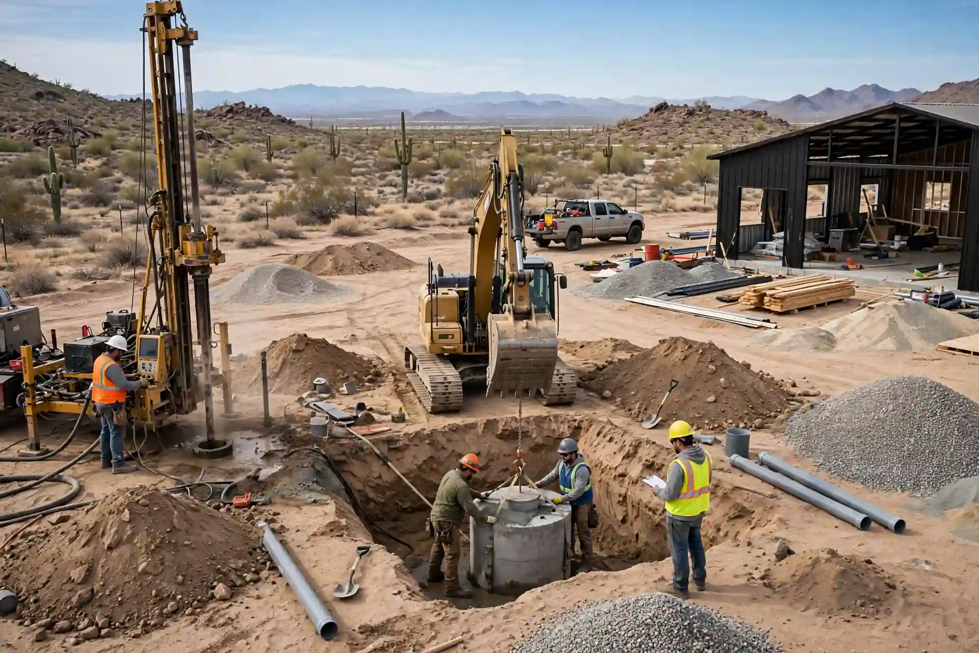 Arizona barndominium with attached shop and garage