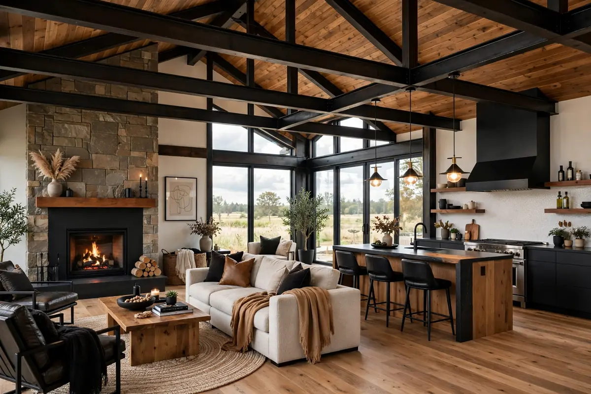 Illinois barndominium cost per sqft depends on finish level: finished barndominium interior
